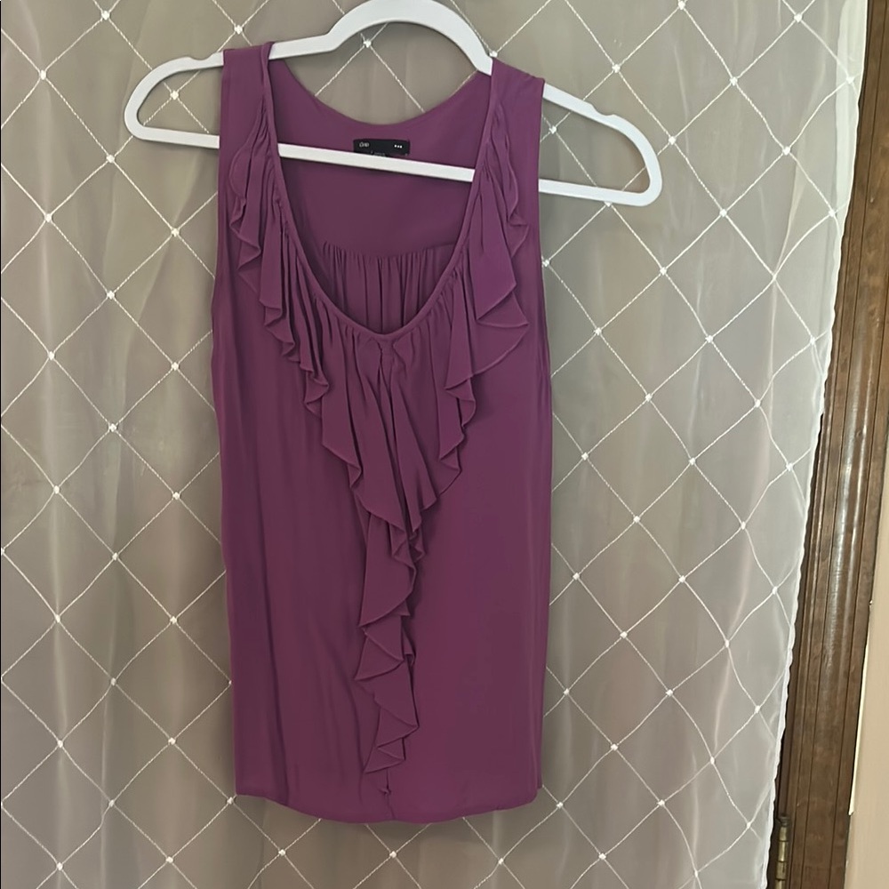 GAP Purple Ruffled Tank Top